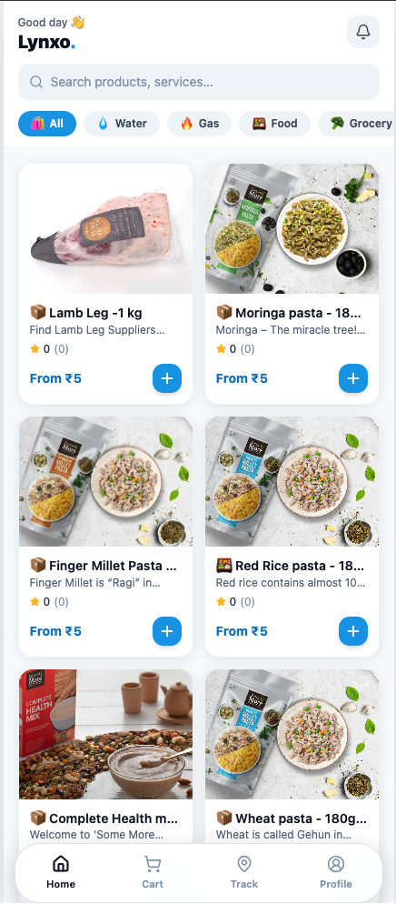 Lynxo mobile app screen 2